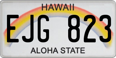HI license plate EJG823
