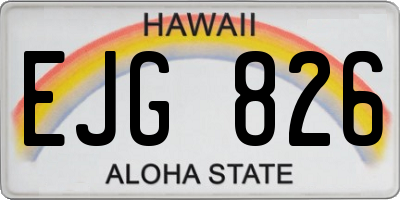 HI license plate EJG826
