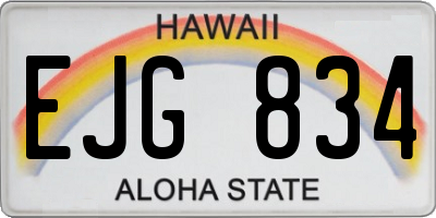 HI license plate EJG834