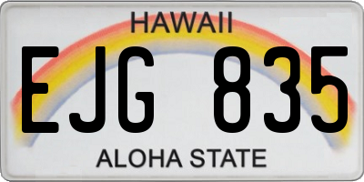 HI license plate EJG835