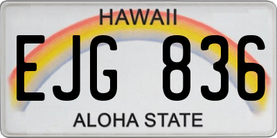 HI license plate EJG836