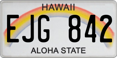 HI license plate EJG842
