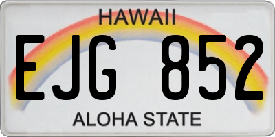 HI license plate EJG852