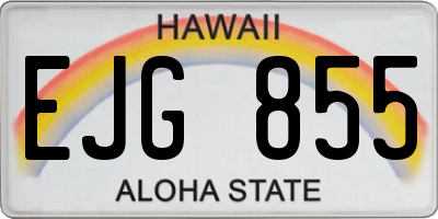 HI license plate EJG855