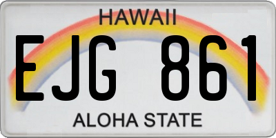 HI license plate EJG861