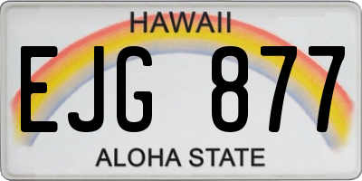 HI license plate EJG877