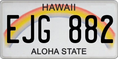 HI license plate EJG882