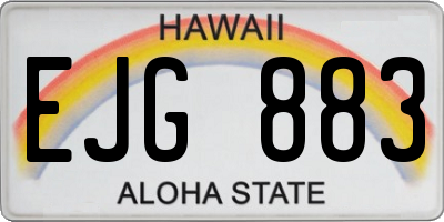 HI license plate EJG883