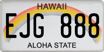 HI license plate EJG888