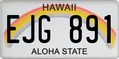 HI license plate EJG891