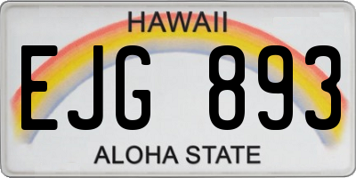 HI license plate EJG893
