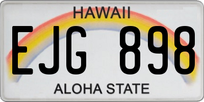 HI license plate EJG898