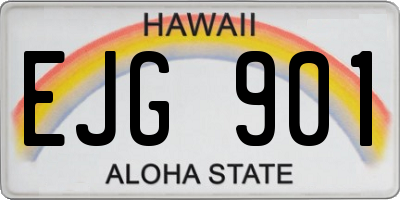 HI license plate EJG901