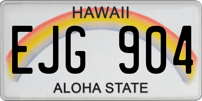 HI license plate EJG904