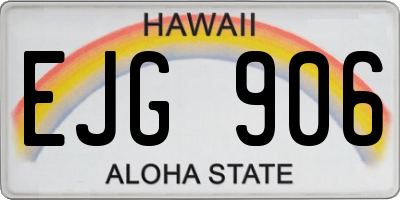 HI license plate EJG906