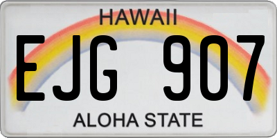 HI license plate EJG907