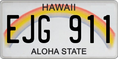 HI license plate EJG911