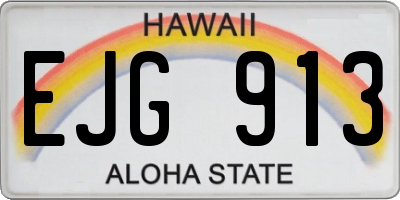 HI license plate EJG913