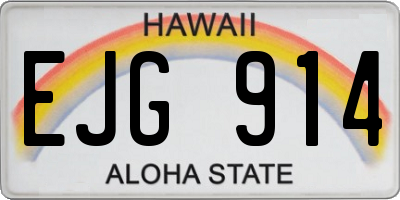 HI license plate EJG914