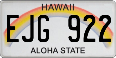 HI license plate EJG922