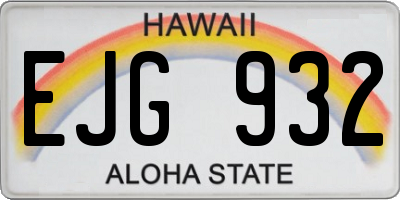 HI license plate EJG932