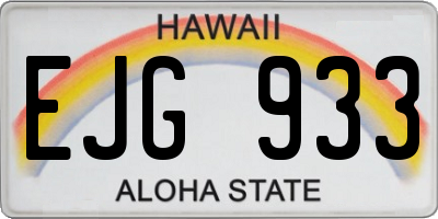 HI license plate EJG933