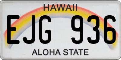 HI license plate EJG936