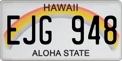 HI license plate EJG948