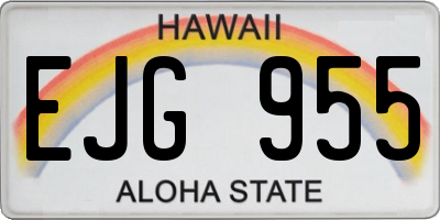 HI license plate EJG955
