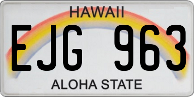 HI license plate EJG963