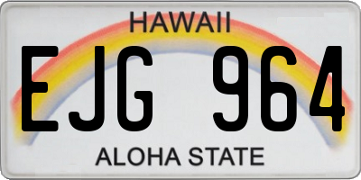 HI license plate EJG964