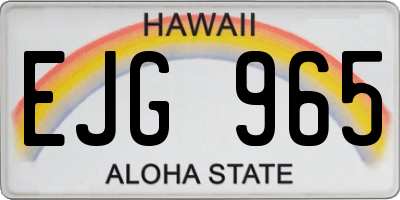 HI license plate EJG965