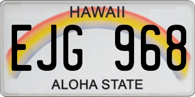 HI license plate EJG968