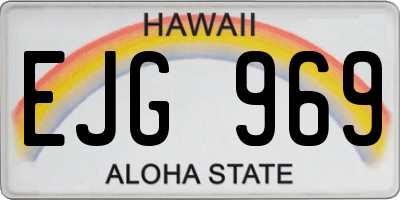 HI license plate EJG969