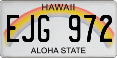 HI license plate EJG972