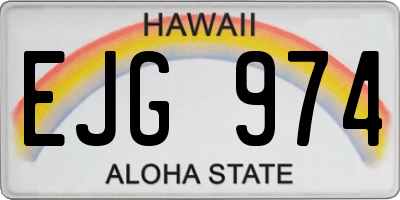 HI license plate EJG974