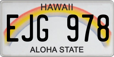 HI license plate EJG978