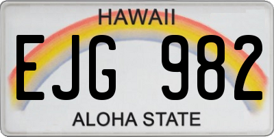 HI license plate EJG982