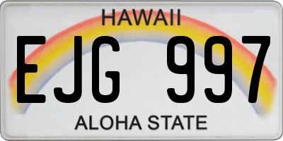 HI license plate EJG997