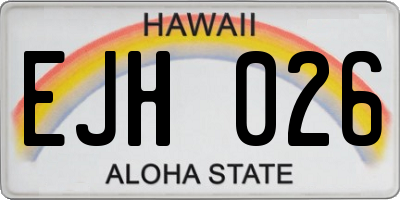 HI license plate EJH026