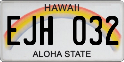 HI license plate EJH032