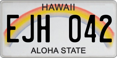 HI license plate EJH042