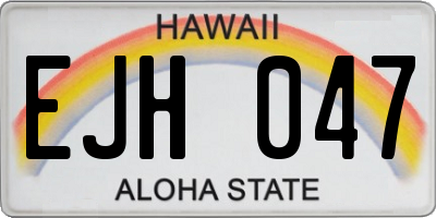 HI license plate EJH047