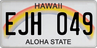 HI license plate EJH049