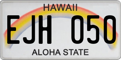 HI license plate EJH050