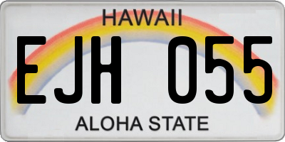 HI license plate EJH055