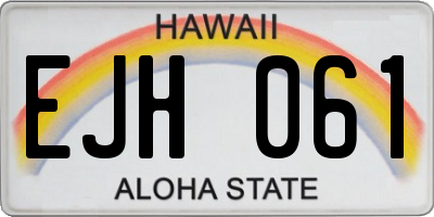 HI license plate EJH061