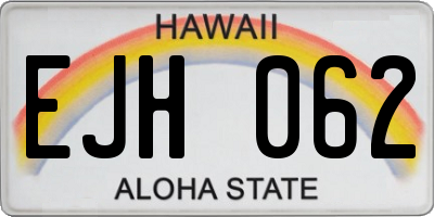 HI license plate EJH062