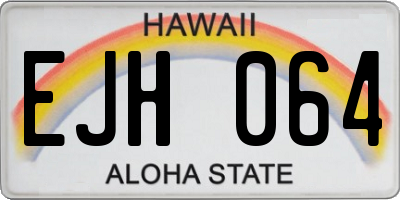 HI license plate EJH064