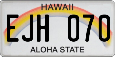 HI license plate EJH070